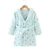 Baby Robe Hoodies Girl Boys Sleepwear Winter Bath Thandels Kids Soft Bathrobe Pyjamas Childrens Clothing Warm Homewear 240228