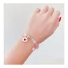 Jóias Beads Pulseiras Crianças Jóias Meninas Amizade Pingentes Charme Vidro Cristal Frisado Stretch Pulseira Tornozeleiras Saco de Aniversário Fille Dhjvk