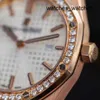 Relógio Antigo Tourbillon Relógios de Pulso AP Relógio de Pulso Royal Oak Series Relógio Feminino 33mm de Diâmetro Movimento de Quartzo Precisão Aço Platina Rosa Ouro Lazer F