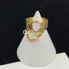 Designer Golden Copper for Lovers Affascinante lettera a catena placcata Rings con un regalo di compleanno di San Valentino