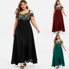 Casual Jurken Plus Size 6XL Oversized Lange Jurk Voor Vrouwen Zomer Elegant Off Schouder Kant Chiffon Vestidos Vrouwelijke Party Formele Gelegenheden