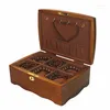 Jewelry Pouches 2024 Solid Wood Storage Box With Lock Large Capacity Walnut Bracelet High-End Luxury Gift