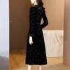 Casual Dresses 2024 Style Fashion Elegant Relaxed Thin Women's Winter With Velvet And Thick Dress