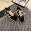 Para Gump Maillard 2024 Fall Genuine Womens Leather New Grost Gross Sol Colored Versatile Casual Sports Dad Sapatos 387