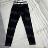 Pantaloni da donna neri di marca Pantaloni attillati con fettuccia di lettera Pantaloni a matita di design di lusso