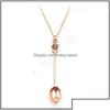 Anhänger Halsketten Anhänger Halsketten Anhänger Schmuck Großhandel Kette Gold Silber Krone Mini Teekanne Royal Alice Schnupftabak Halskette Löffel Tropfen Dhwee