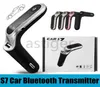 2021 Trasmettitore FM S7 Kit per auto Bluetooth Mani Adattatore radio FM LED Adattatore Bluetooth per auto Supporto TF Card USB Flash Drive AUX 1263297