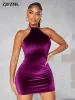 Kleid Einfarbig Ärmellose Neckholder Kleider für Frauen Sexy Elegante Party Club Hüfte Rock Kleid Rückenfreies BodyShaping Mini Prom vestidos