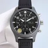 メンズウォッチRWパイロットV2バージョン44mm TWファクトリー7750メカニカルムーブメント毎週カレンダー時間セラミックケースARアンチフィンガープリントサファイアミラージェリー