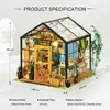 Architecture/DIY House DIY Doll House with Furniture Children Adult Green Miniature Dollhouse Wooden Kits Assemble Toy Xmas Brithday Gifts
