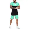 Tute da uomo Abito estivo da uomo Due pezzi da uomo Set di giunture T-shirt a maniche corte slim fit in seta di ghiaccio sportiva casual