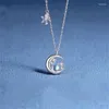 Pendanthalsband Fashion Tassel Crystal Star Moon Charm Pendants Choker för Women Party Jewelry DZ147