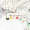 Ожерелья с подвесками, романтические милые акриловые ожерелья с подвесками в форме бабочки для женщин, корейские цепочки с подвесками в виде животных, модные ювелирные изделия для девочек, подарок Dr Dhujv