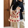 Shoppingväskor väska stickpaket kvinnlig stor kapacitet härlig ull dopamin mode bär