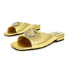 Skor platt tofflor skrapar kristall glider mulor kvinnor designer sandaler sommar komfort sandal lyx rhin sten kik tå toe strand sko