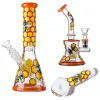 Gros narguilés Bangs en verre capiteux Beaker Bong Recycler Tuyaux d'eau Pomme de douche Perc Huile droite Dab Rigs avec bol Styles mixtes acceptés LL