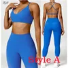 Lu Align Outfits 2PCS Outfit Yoga Set Nude Feeling Sets Donna Tuta da palestra Push Up Fitness Corsa Allenamento Abbigliamento sportivo Reggiseno sportivo Leggings Suit Jogger Gry Lu-08 2024