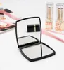 Nowy klasyczny akrylowy składanie podwójnego lustra bocznego Clamshell Black Portable Makeup Zwykle z pudełkiem prezentowym2944905