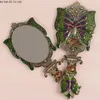 Miroir de maquillage russe Desktop Princess poignée portable miroir pliant miroir à main vintage imitation papillon bronze 240301