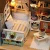 Arkitektur/DIY House Doll House DIY Miniature Dollhouse Toy Furnitures Casadolls Hus Leksaker för barns födelsedagspresentz007