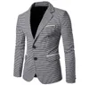 Nibesser casual xadrez impressão masculino blazer moda manga longa vestido de casamento casaco outono branco negócios sociais blazer jaqueta 2368130