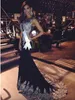 2024 Sheer Neck Black Red Formal Evening Prom Dresses Beads Real Image Embroidery Long Sleeve Occasion pageant Party Gowns Arabic Plus Size