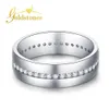 Hot Koop Custom 9k 14k 18k Wit Goud Ronde Cut Vvs Moissanite Fijne Sieraden Ringen voor Mannen