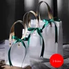 Sacs cadeaux en plastique Semi-transparent avec poignée marron, 10 pièces, emballage de mariage, sac à main d'anniversaire, cadeaux de fête, emballage PP 240223