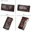 Pinces à billets hommes portefeuilles longue fermeture éclair en cuir véritable pochettes pour hommes avec support de téléphone portable portefeuille porte-cartes de haute qualité L240306