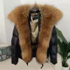 Fur 2023 New Real Fox Fur Collar Hooded Winter Women White Duck Down Short Jacket Black Gold Female Thick Warm Coat Luxury Outerwear