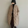 Trench da donna Argyle Plaid Piumino di media lunghezza in cotone Parka spesso coreano Oversize 100 kg Giacca imbottita invernale Vintage Chaqueta da donna