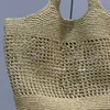 10A maxi icare in raffia boodschappentas dames draagtas luxe designer tas raffia stro strandtas mesh holle geweven tas vakantietas handtas met grote capaciteit