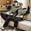 Women's Sleepwear Anime Panda Couples Pajamas Suit Women Men Winter Thick Loose Pyjamas Nightgown Soft Warm Hooded Homewear