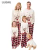 Família combinando roupas roupas pijamas de natal conjunto natal adulto crianças bonito festa pijamas pijamas dos desenhos animados veados pijamas terno y26277286