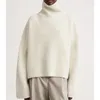 Maglioni da donna 2024 Autunno e inverno stile nordico maglione in misto lana donna spalle scese dolcevita allentato top lavorato a maglia