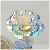 Autres fournitures de fête festive Saint Valentin Fête Rose Fleurs 24K Feuille Plaquée LED Roses Lumineuse Proposition Anniversaire De Mariage Mère Dhhcf