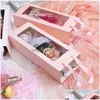 Autres fournitures de fête d'événement PVC fenêtre boîte à fleurs emballage boîtes portables bouquet transparent cadeau livraison maison jardin festif Dhhfj