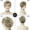 Perruques de cheveux Perruque synthétique pour femmes avec coupe de cheveux naturels Mode Fluffy Court Bouclé Perruque Quotidienne Cosplay Party Utilisation Blonde Maman Perruque 240306