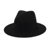 European US Mens Women Black Red Patchwork Jazz Fedoras with Ribbon Wool Felt Fedora Wide Brim Panama Style Hat for Festival T20013256
