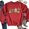 Sweats à capuche pour femmes Pain d'épice Noël Café Sweat Latte Drink Sweat à capuche Femmes Vacances Noël Bonhomme de neige Pull Crewneck Sweatshirts