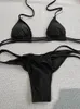 Kvinnors badkläder 2024 Bikinis Sexig baddräkt Bandage Beachwear Black Bathing String String Bikini Set Female Biquinis Summer