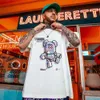 Lazer verão versátil topo casal hip hop solto manga dividida 2023 nova moda manga curta camiseta