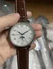 U1 Top-grade AAA Clássico Homem Relógio Mecânico Relógios Automáticos Para Homens Mostrador Branco Marrom Pulseira De Couro Genuíno Montre De Luxe Relógios De Pulso J792