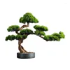 Decoratieve Bloemen Woonkamer Massief Houten Simulatie Gast Welkom Pine El Desktop Veranda Groene Planten Nep Bonsai Interieur Decoratie