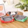 Cama grande para perros y gatos, perrera cuadrada de felpa, estera lavable de verano, colchón impermeable, cojín, suministros para perros medianos 240220