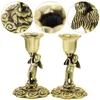 Candle Holders 2 PCS European Style Candlestick Decoration Metal Stand Party Candleholder Retro Zinc Alloy Dinner Table