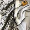 Sängkläder sätter hög precision satin jacquard och egyptisk bomulls lapptäcke lyxuppsättning täcke täcke lakan kuddar hemtextiler