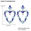 Orecchini pendenti Dvacaman Cuore con strass luminosi per le donne Gioielli con gocce di cristallo di lusso Super carini e divertenti Regali di San Valentino Matrimonio