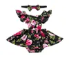 Dziewczyny Romper Sukienka Ruffled Floral Pasp sukienki garnitur dla niemowląt dla dzieci noworodka dziewczyny swobodne ubrania maluchowe ubrania dziecięce sukienka z tyłu 2211611