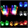 Impreza przychylna świąteczna prezent LED Colorf Blowing Rękawiczki Nowość Kości Ręce Kości sceniczne